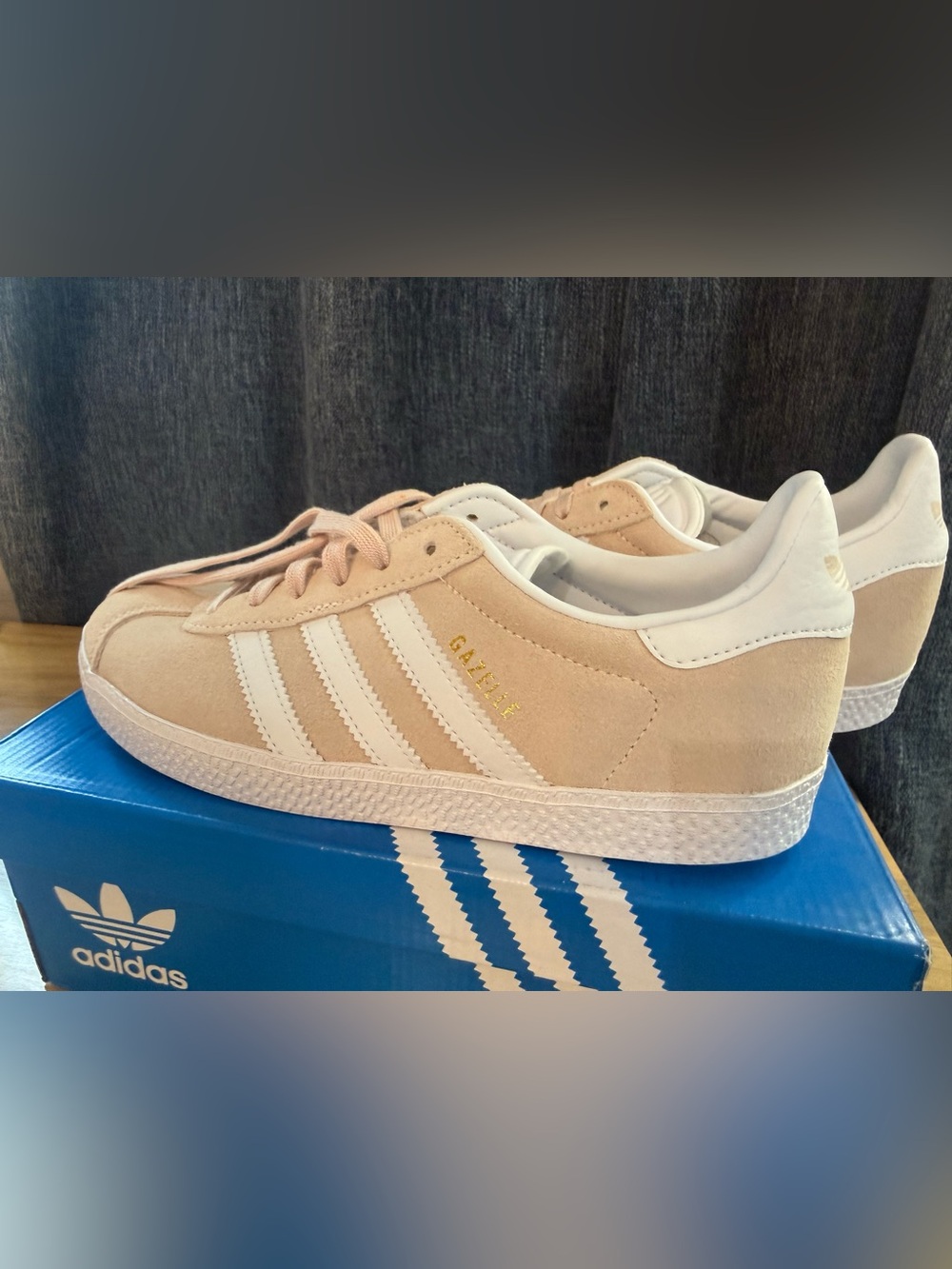 adidas Gazelle Beige and White Suede Sneakers